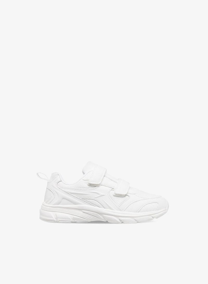 Dash Panelled School Shoes with Hook and Loop Closure - Image 1