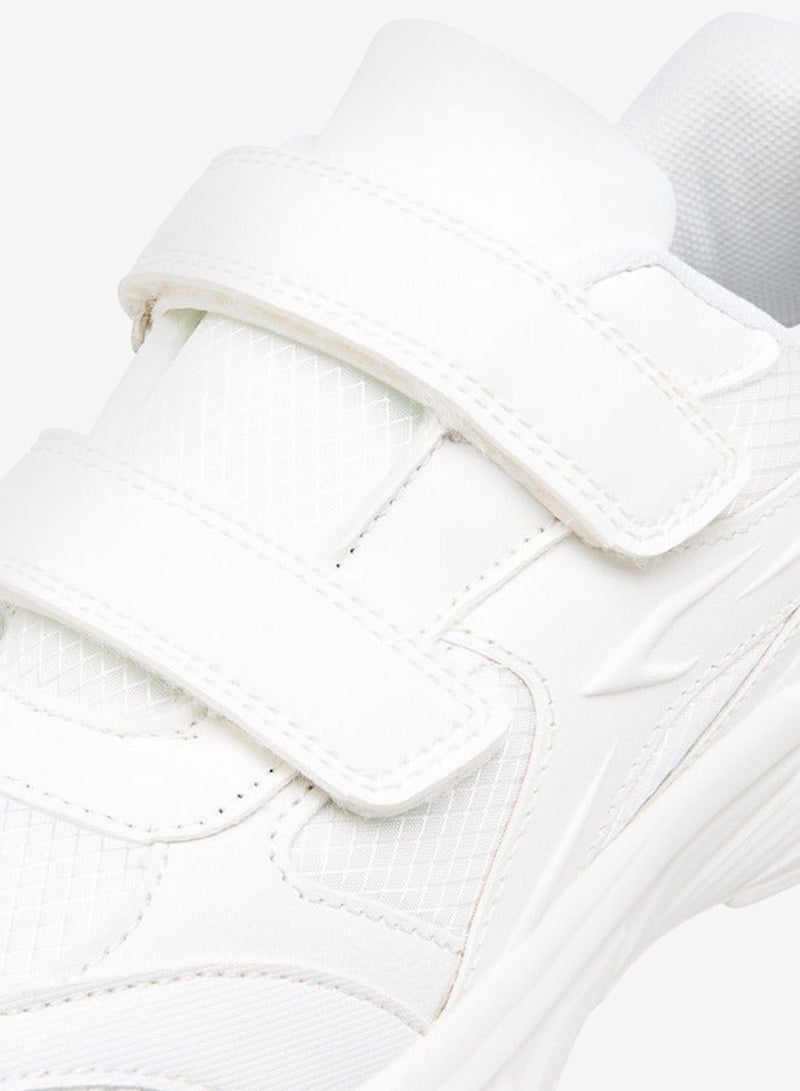 Dash Panelled School Shoes with Hook and Loop Closure - Image 4