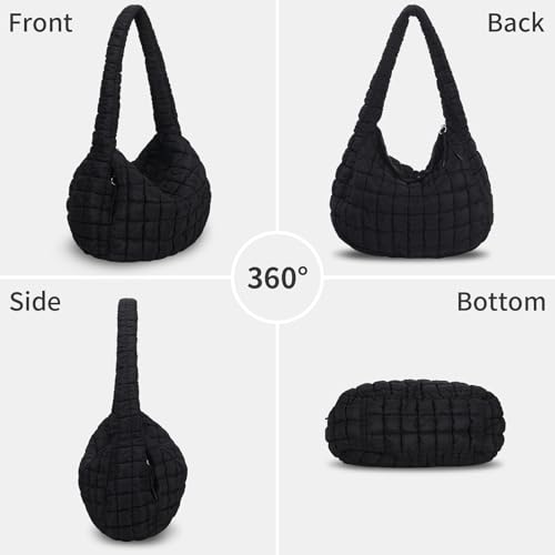 PRAGARI Puffer Tote Bag for Women Large Quilted Carryall Bag Soft Puffy Crossbody Lightweight Shoulder Handbags Work Travel - Image 5