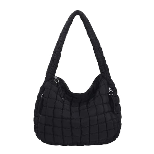 PRAGARI Puffer Tote Bag for Women Large Quilted Carryall Bag Soft Puffy Crossbody Lightweight Shoulder Handbags Work Travel - Image 1