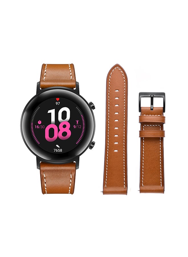 Perfii Stylish Replacement Band For Huawei Watch GT/GT 2 42mm Brown - Image 2