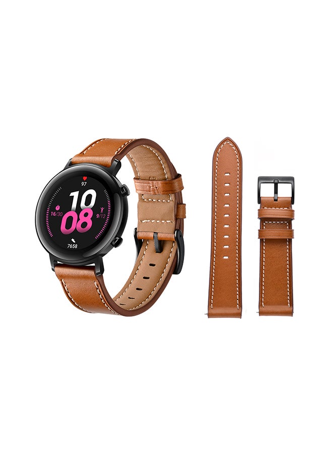 Perfii Stylish Replacement Band For Huawei Watch GT/GT 2 42mm Brown - Image 1
