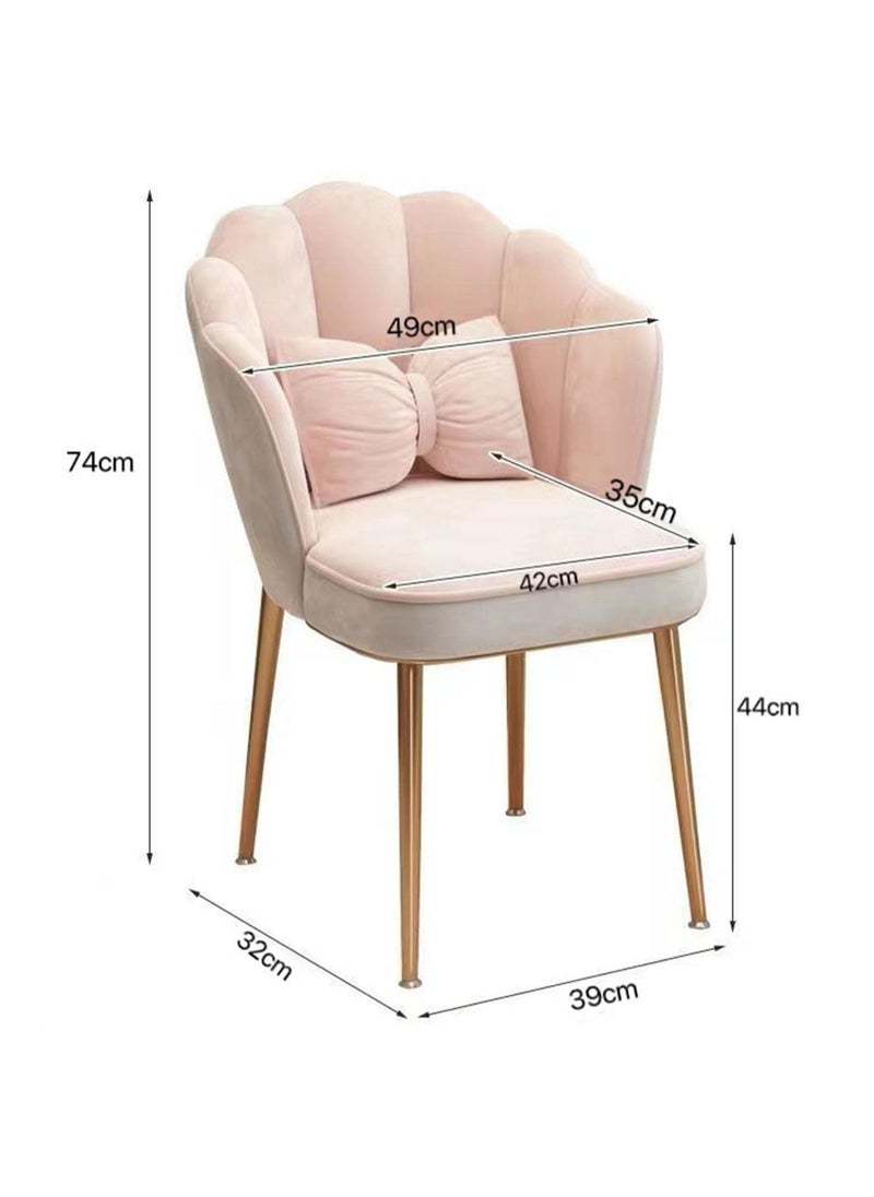 Blueland Dressing Chair, Makeup Chair, Vanity Stool with cushion Makeup Room for Women Girls, Suitable for Living Room Bedroom, Corridor Entrance, Accent Chair for Home Beauty Parlour, Saloon (Pink)  - Image 3