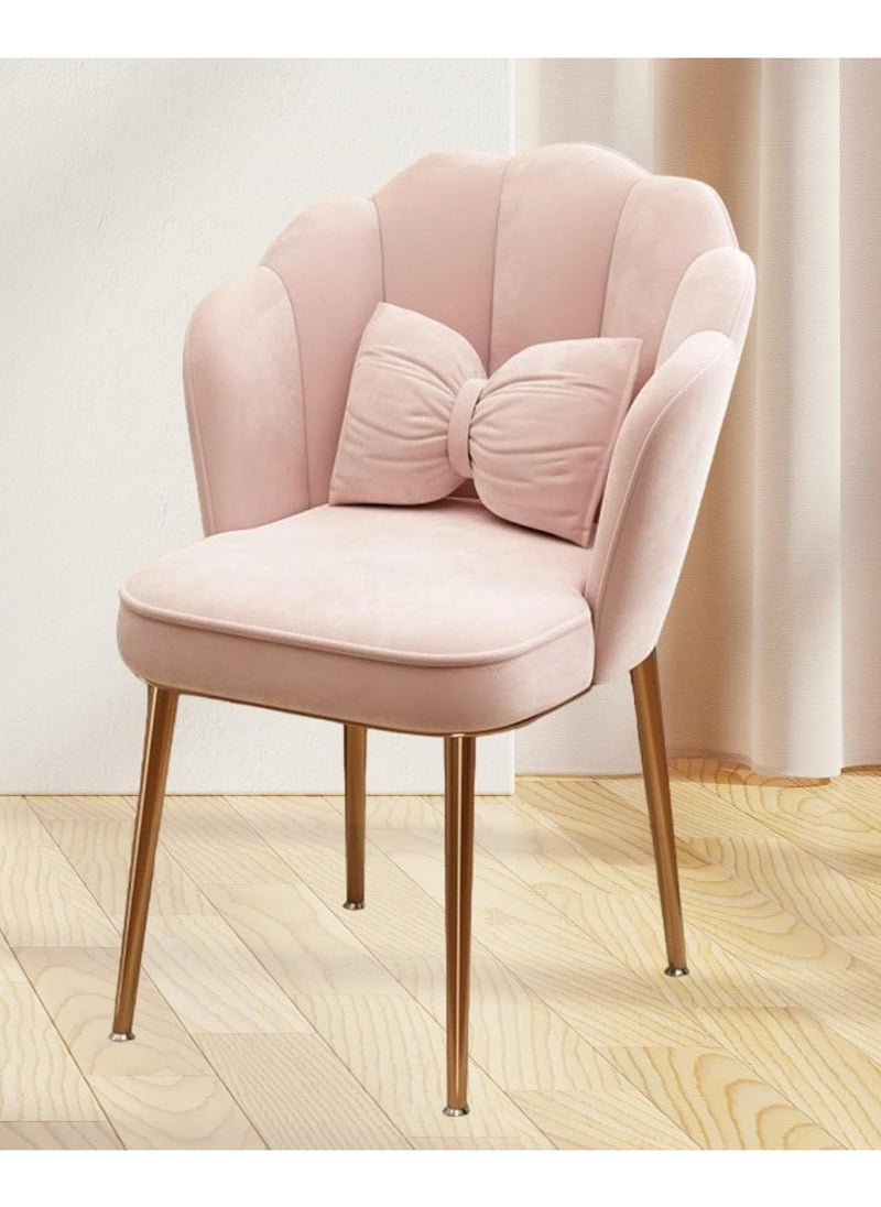 Blueland Dressing Chair, Makeup Chair, Vanity Stool with cushion Makeup Room for Women Girls, Suitable for Living Room Bedroom, Corridor Entrance, Accent Chair for Home Beauty Parlour, Saloon (Pink)  - Image 4