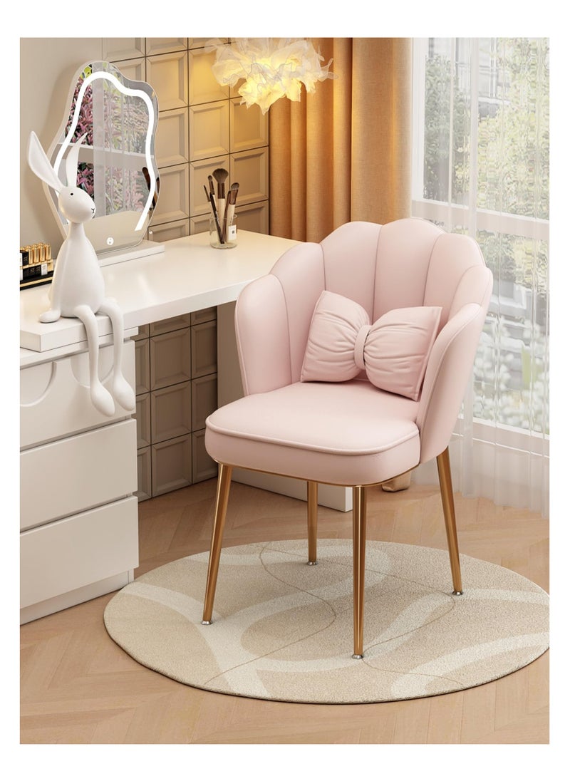 Blueland Dressing Chair, Makeup Chair, Vanity Stool with cushion Makeup Room for Women Girls, Suitable for Living Room Bedroom, Corridor Entrance, Accent Chair for Home Beauty Parlour, Saloon (Pink)  - Image 2