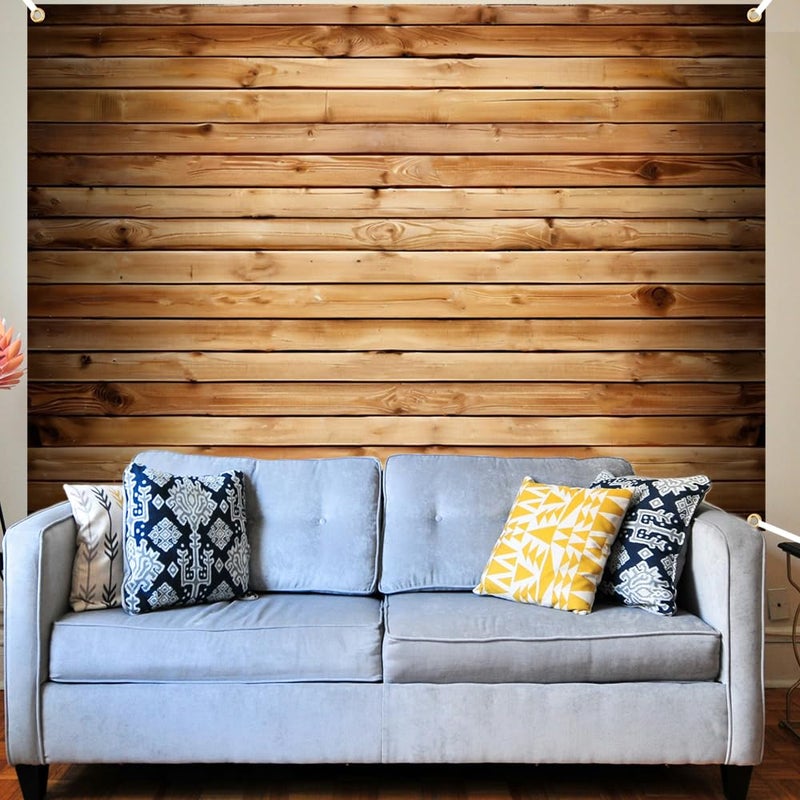 Gaofly Wooden Backdrop with 19.68FT Ribbon for Photography, Vintage Brown Wood Wall Background for Birthday Decorations (Wooden Backdrop, 7x5FT) - Image 4