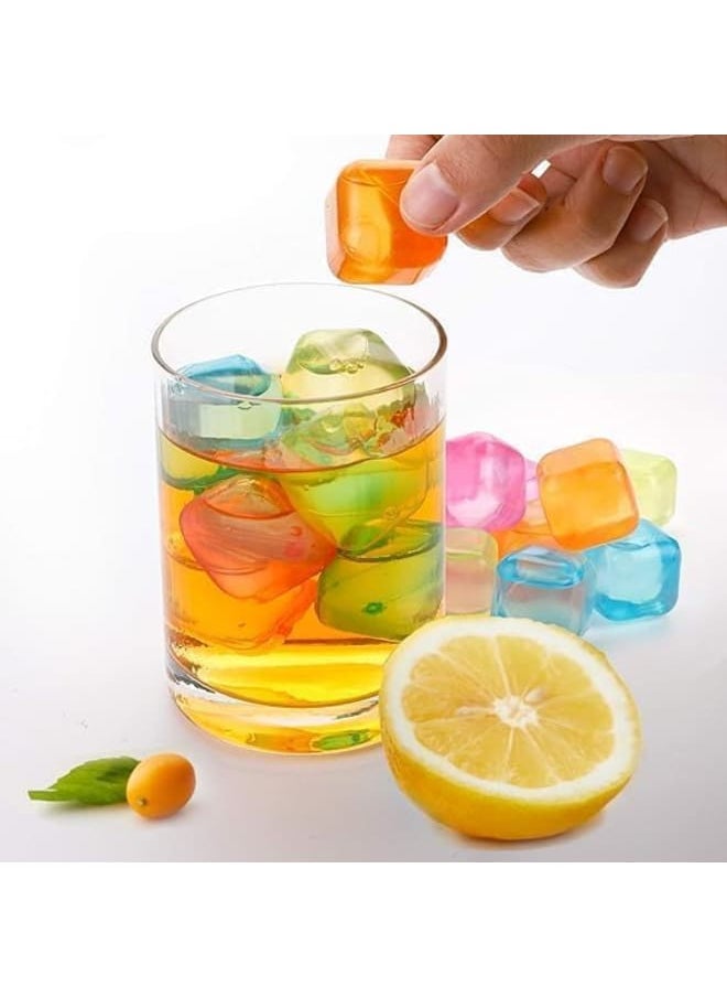 Generic - Reusable Plastic Ice Cube Molds and Trays | Filled with Pure Water (MultiColor - Cube Shape) - Image 1