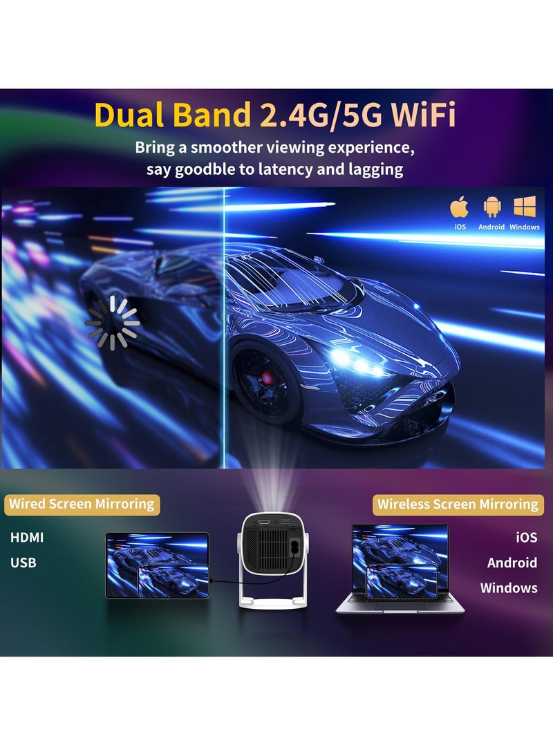 ET-LIFE Mini Projector [Android 11.0/Electric focus] with WiFi 6 and BT 5.3,320 AnSI Lumen Movie Projector,Full HD 1080P Supported Video Projector,home theater  - Image 3