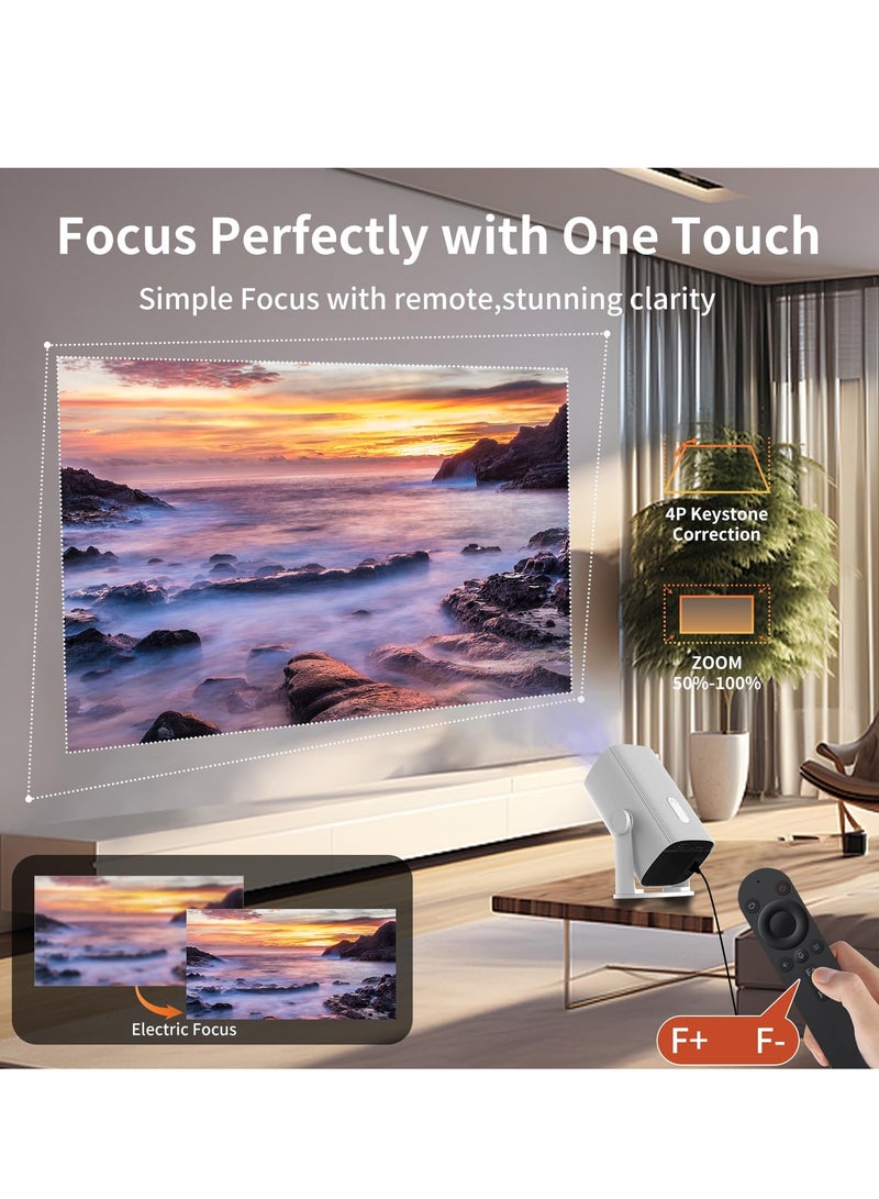 ET-LIFE Mini Projector [Android 11.0/Electric focus] with WiFi 6 and BT 5.3,320 AnSI Lumen Movie Projector,Full HD 1080P Supported Video Projector,home theater  - Image 4