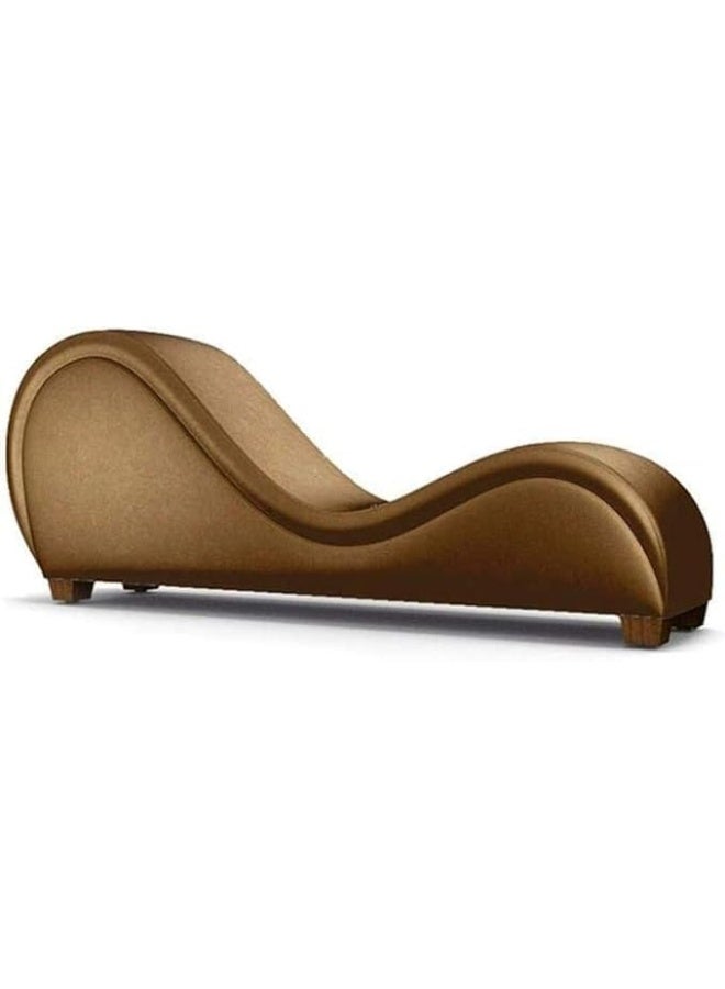 Poppins HOME Comfortable S-Shape Sofa-Chair, Loveseat Bonded Stretch (Light Brown) - Image 1