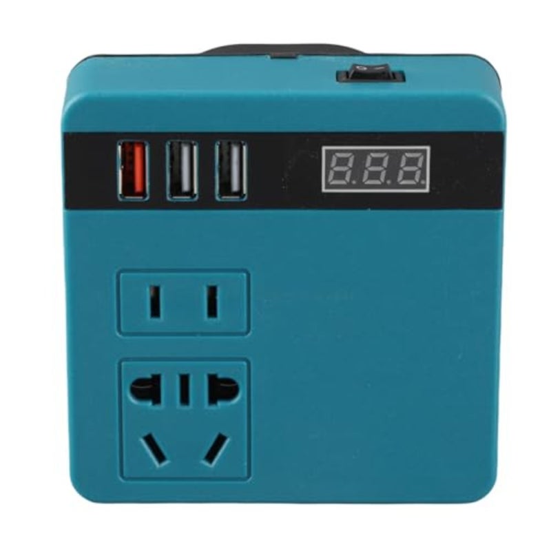 200W DC18V-21V, Outdoor Generator Battery Converter with 2 USB LED AC Battery Powered Outlet, DC to AC Converter for Charging Electronics - Image 3