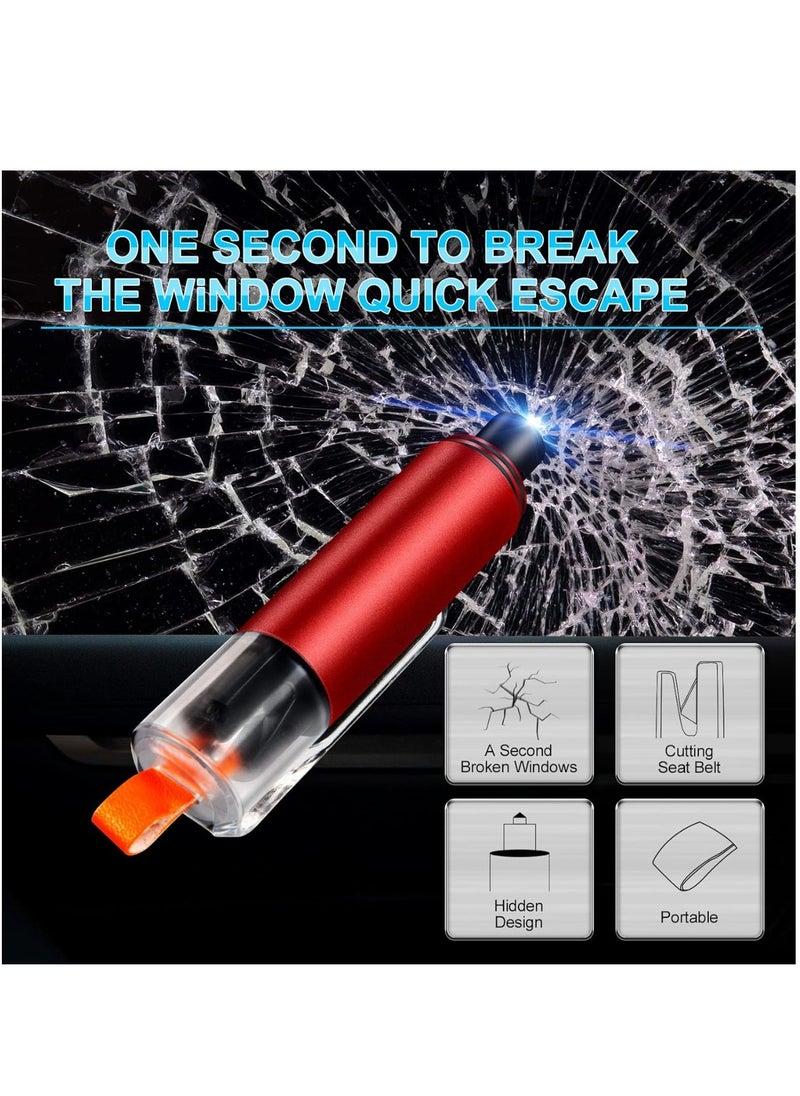 Generic - Red Car Safety Hammer Keychain with Emergency Window Breaker Seat Belt Cutter and Glass Breaker  2 Pieces - Image 1
