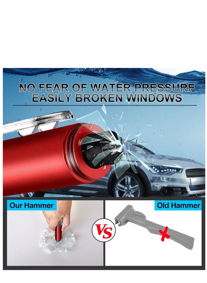 Generic - Red Car Safety Hammer Keychain with Emergency Window Breaker Seat Belt Cutter and Glass Breaker  2 Pieces - Image 1