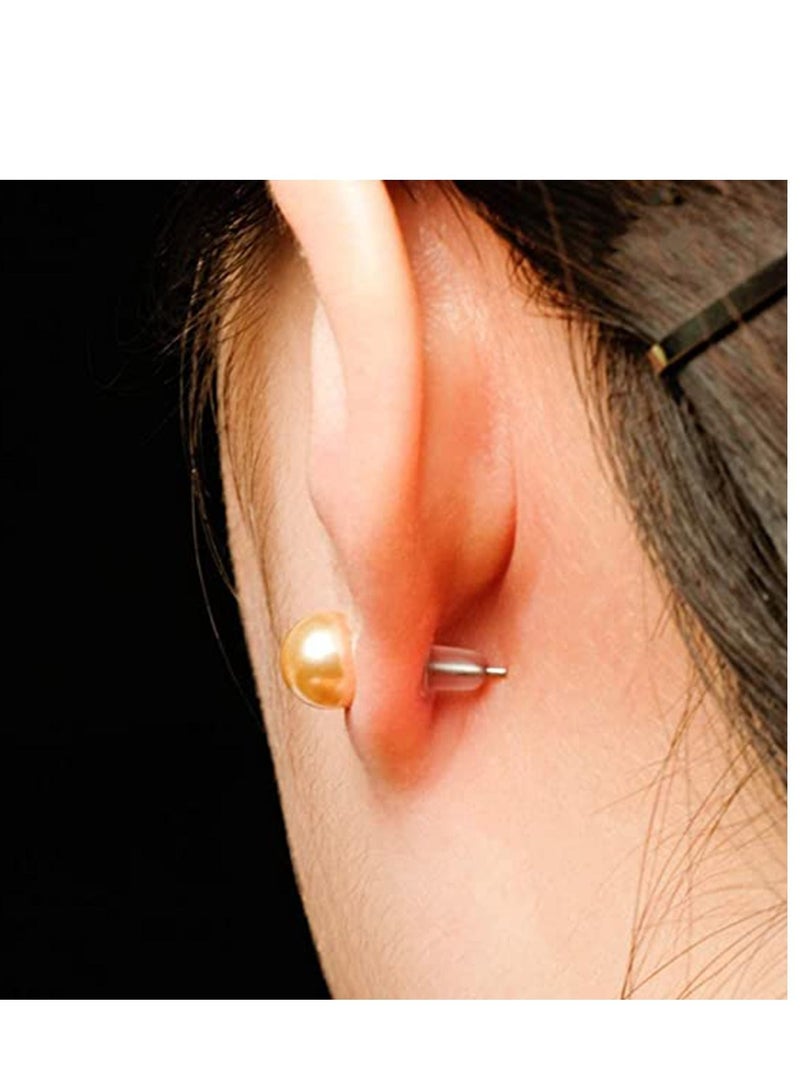 Silicone Clear Earring Backs, Soft Clear Ear Safety Hypoallergenic Back Pads, Backstops Bullet Clutch Stopper Replacement for Fish Hook Earring Studs Hoops Diameter 4mm 500PCS  - Image 5