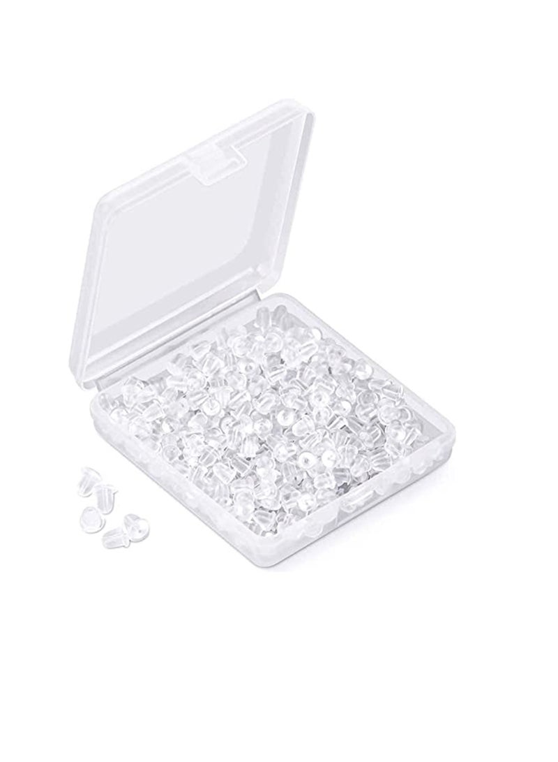 Silicone Clear Earring Backs, Soft Clear Ear Safety Hypoallergenic Back Pads, Backstops Bullet Clutch Stopper Replacement for Fish Hook Earring Studs Hoops Diameter 4mm 500PCS  - Image 1