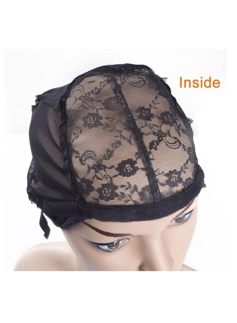إستيل قبعات شعر مستعار مع حزام قابل للتعديل لصنع الباروكات مقاس حر أسود قبة شبكية غطاء شعر مستعار للنساء قبعات شعر مستعار دانتيل - Image 5