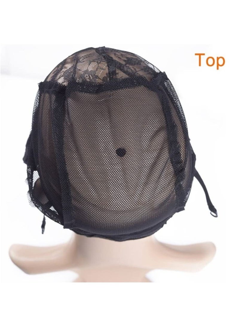 إستيل قبعات شعر مستعار مع حزام قابل للتعديل لصنع الباروكات مقاس حر أسود قبة شبكية غطاء شعر مستعار للنساء قبعات شعر مستعار دانتيل - Image 4