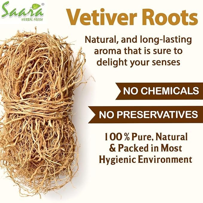 Saara HERBAL FRESH Vetiver Root 100g Khus Root Vetiveria Zizanioides Vala Kas Ramacham Vetiver for Hair Growth Healthy Skin Pack of 1 X 100g - Image 3