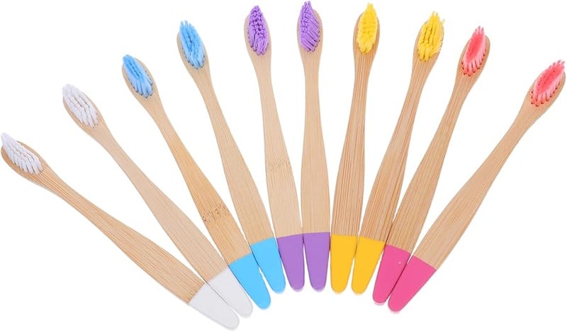10Pcs Wooden Toothbrush Set Soft Bristles For Gentle Oral Care Home And Travel - Image 2