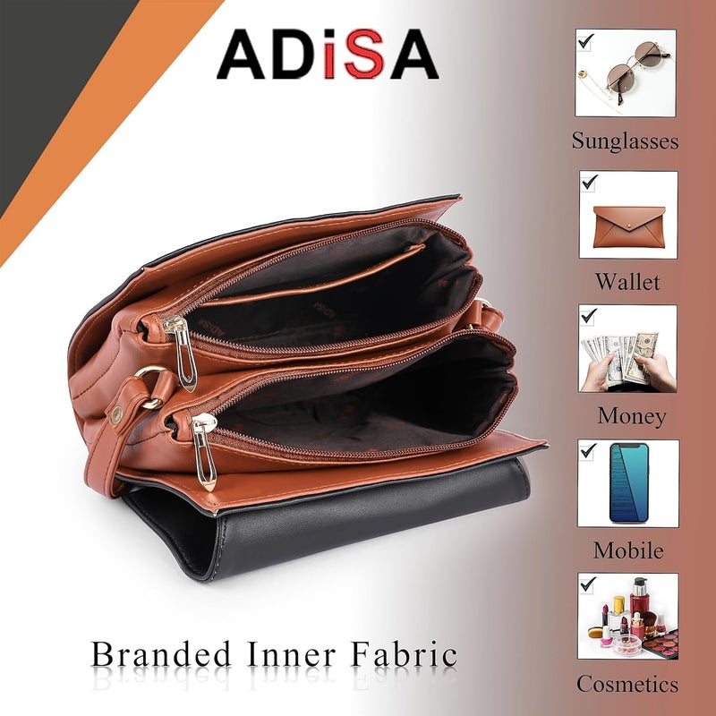 ADISA Women Girls Dual Cross Body Sling Bag (SL5158) - Image 4
