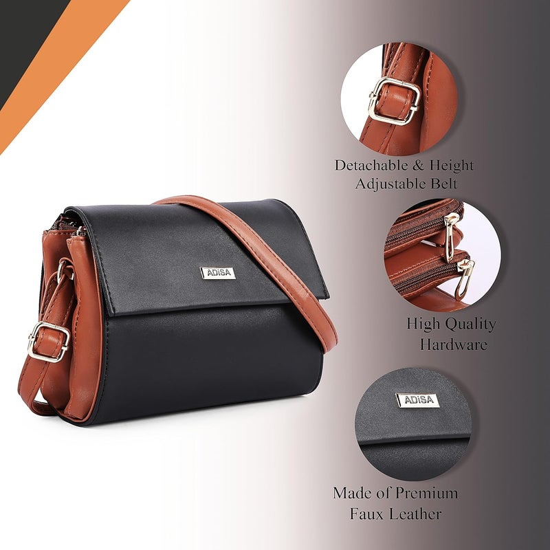 ADISA Women Girls Dual Cross Body Sling Bag (SL5158) - Image 3