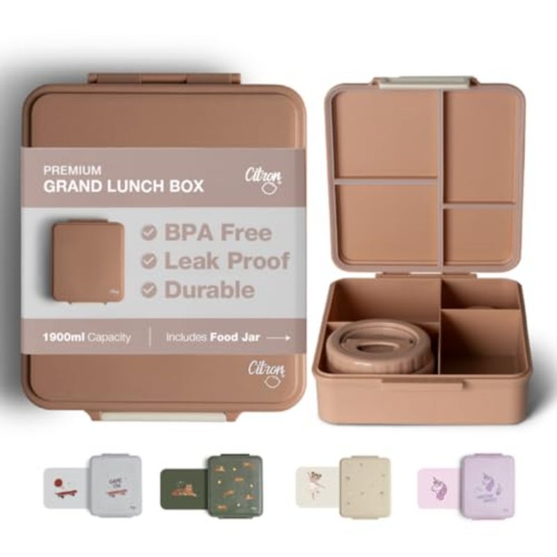 Grand Bento Lunch Box for,Elegant Blush Pink Design, Leakproof with 4 Compartments Food Jar, Terrific for School Nursery, Crafted to last with Perfect Size - Image 1