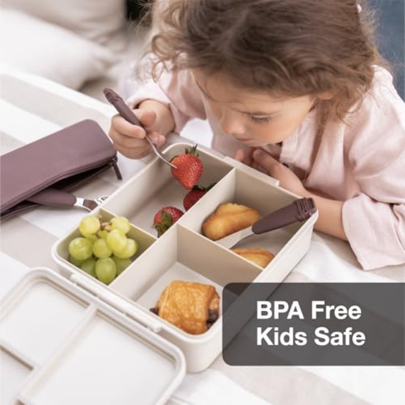 Grand Bento Lunch Box for,Elegant Blush Pink Design, Leakproof with 4 Compartments Food Jar, Terrific for School Nursery, Crafted to last with Perfect Size - Image 2