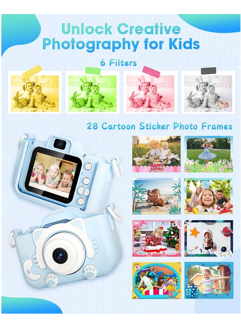 Kids Camera, Toddler Camera for 3-8 Years Old, HD Kids Digital Video Cameras, Children Selfie Camera Birthday Gifts for Girls Boys 3-12 - 32G SD Card Included (Blue) - pzsku/Z8D3920DE38548BB1DC67Z/45/_/1719390619/5ec4f844-d079-4e4d-bf65-2a19030fedcf