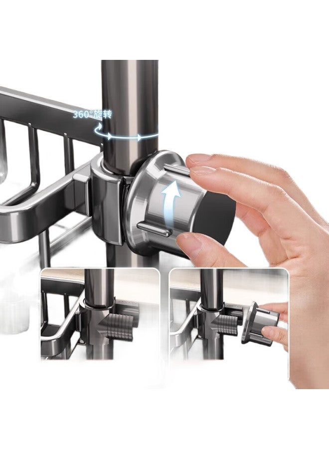 Additive Degree Jiadu Kitchen Faucet Storage Rack, Dishwashing Sink Organizer, Household Draining Multi-Functional Cloth Storage Shelf - Image 3
