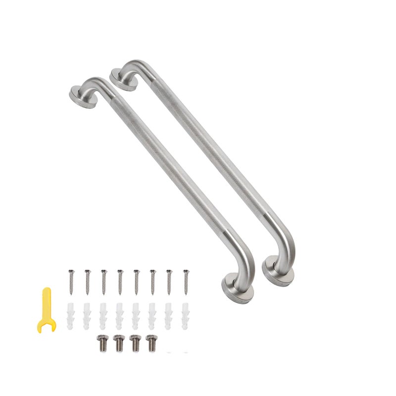 Bmoytu 24 Inch Shower Grab Bar, Bathroom Grab Bar Handle with Anti-Slip Knurled Grip, Stainless Steel Bath Balance Bar, Bath Safety Bar Support for Seniors Elderly Pregnant, Shower Hand Rails Brushed Nickel - Image 1