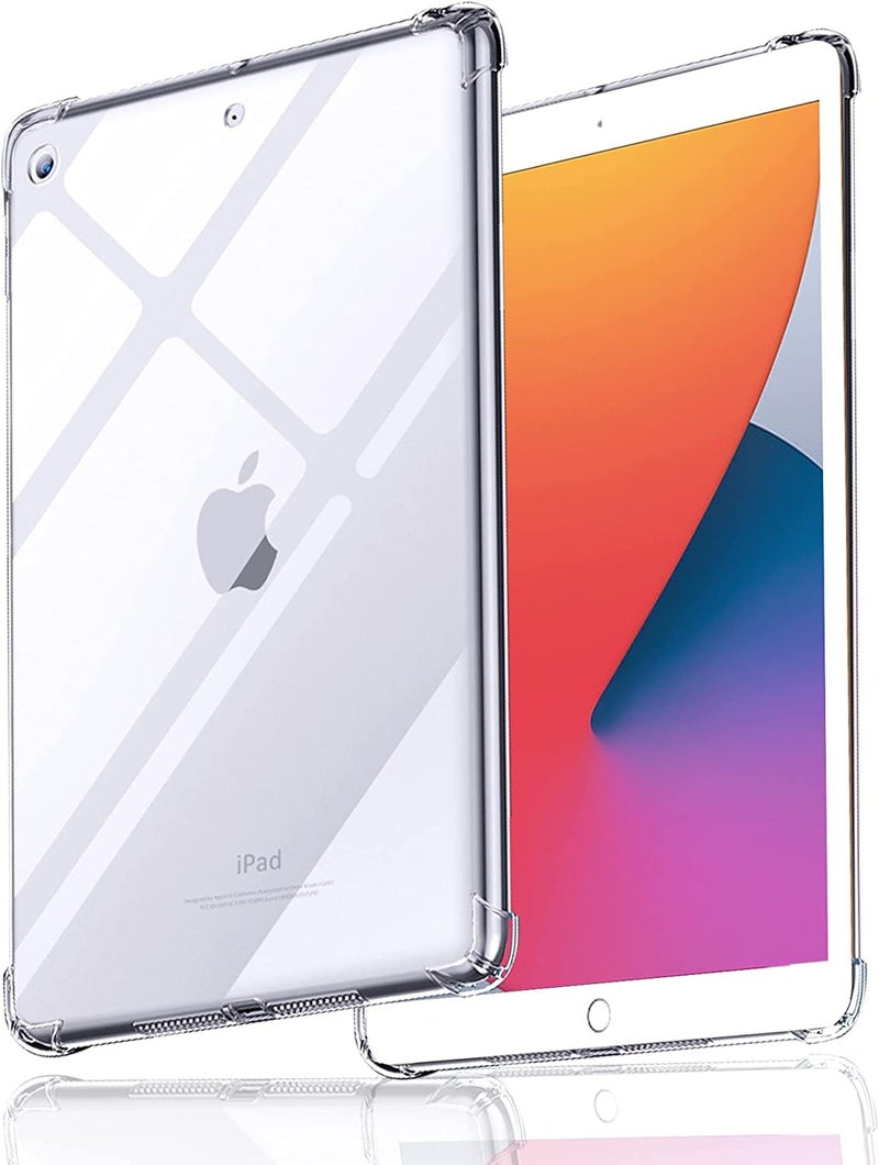 MOCA Shock Resistance Soft TPU Back Case Cover for iPad 10.2 inch iPad 9 9th, 8 8th, 7 7th Gen iPad 2021 2020 2019 Launch A2603 A2604 A2605 A2270 A2428 A2429 A2430 A2197 A2198 A2200 - Clear - Image 1