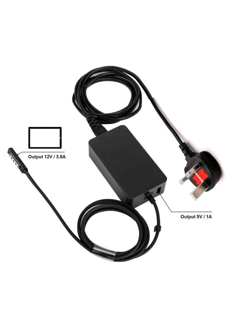 Surface Pro 2 Charger, Compatible with Microsoft Surface Pro 2,Surface Pro and Surface RT, Surface 2 Tablet - UK Plug