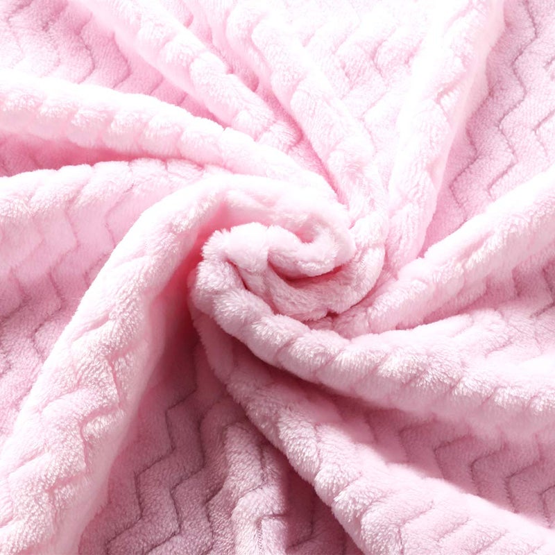 CREVENT 30''X40'' Soft Cozy Warm Baby Blankets for Boys Girls Solid Color - All Season Use - Newborn Essentials (Wave Baby Pink) - Image 4
