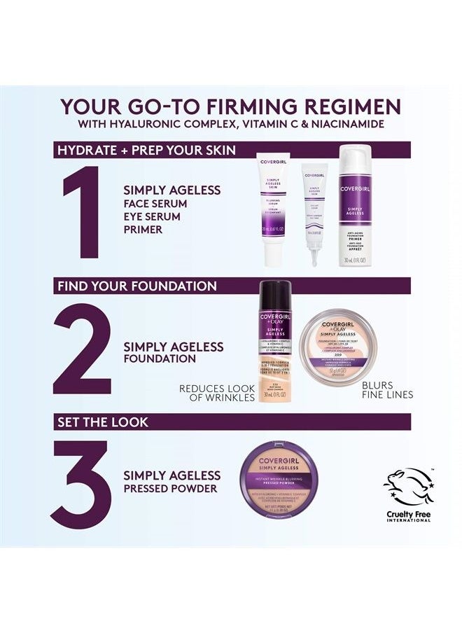 CoverGirl Simply Ageless Blurring Serum, Anti Wrinkle Serum, Face Serum, 1 Pack,Skin Tightening Serum, Reduces Fine Lines, Formulated with Vitamin A & E, Argan Oil, Coconut Oil  - Image 2