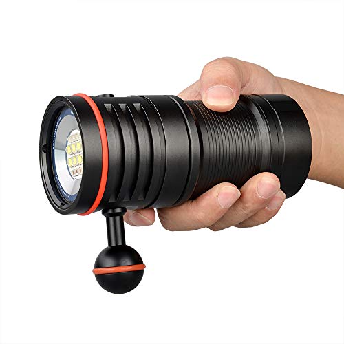 TrustFire DF50 Scuba Diving Light, 6500 Lumens Video Camera Photography Dive LED Flashlight, USB Rechargeable Torch, 70M Underwater, Super Bright, with Violet Red White Lights - Image 2