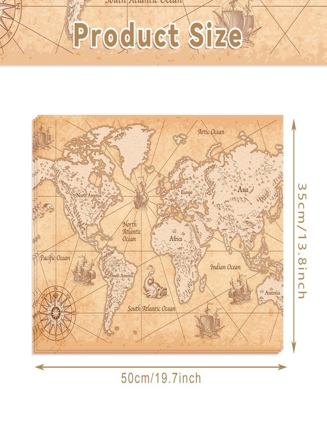 MOZUI 50 Pcs 20×14 Inch World Map Vintage Tissue Paper Bulk, Travel Themed Gift Wrapping Tissue for Gift Bags, Baby Shower, Birthday Party, DIY Craft Supplies, Travel Lover Gifts, Scrapbooking - Image 3