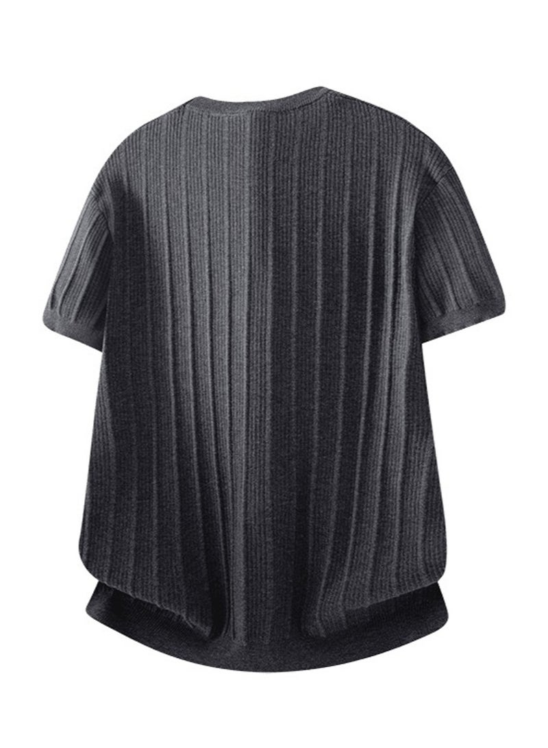 فيلا FILA men's and women's short-sleeved T-shirts with vertical pits and round neck knitted. - Image 4