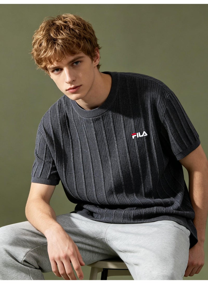 فيلا FILA men's and women's short-sleeved T-shirts with vertical pits and round neck knitted. - Image 1