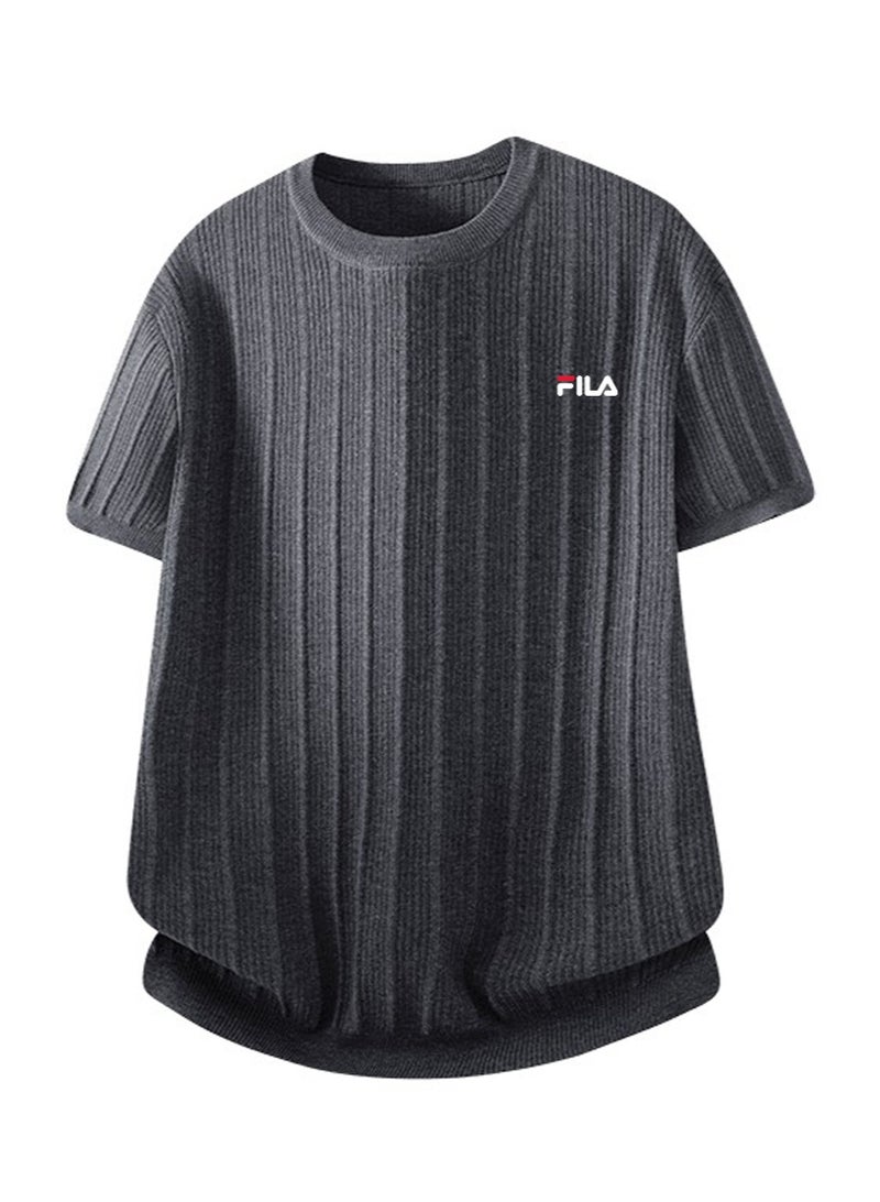 فيلا FILA men's and women's short-sleeved T-shirts with vertical pits and round neck knitted. - Image 2