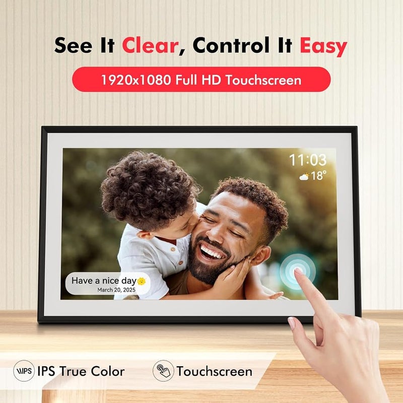 Pastigio Digital Picture Frame, 15.6 Inch Large Frameo Digital Photo Frame WiFi, 32GB, 1920 * 1080 IPS HD Touch Screen, Tabletop&Wall-Mounted, Share Picture Video, Birthday, Wedding, for Mom - Image 5