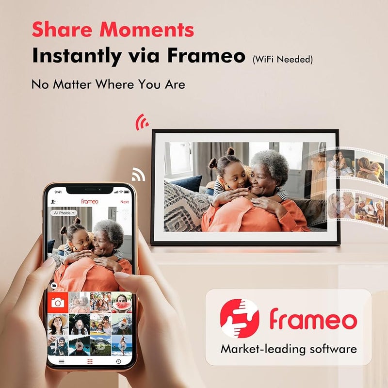 Pastigio Digital Picture Frame, 15.6 Inch Large Frameo Digital Photo Frame WiFi, 32GB, 1920 * 1080 IPS HD Touch Screen, Tabletop&Wall-Mounted, Share Picture Video, Birthday, Wedding, for Mom - Image 3