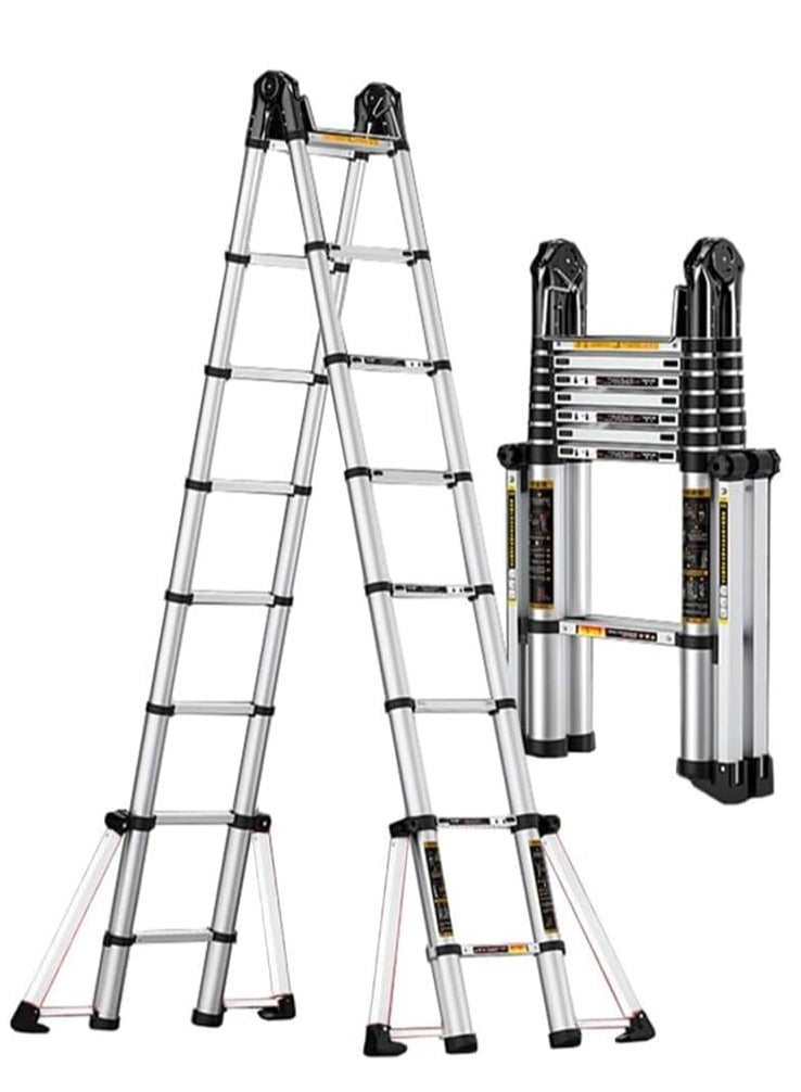 7.2m Telescopic Multi-Purpose Folding Ladder / Double (3.6 + 3.6 meters) - Image 1