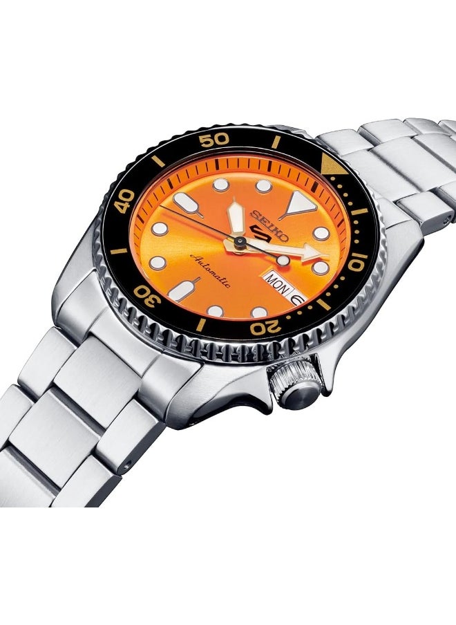 Seiko Seiko 5 Sports SKX Midi 38mm Orange | Stainless Steel Bracelet SRPK35K1  - Image 3