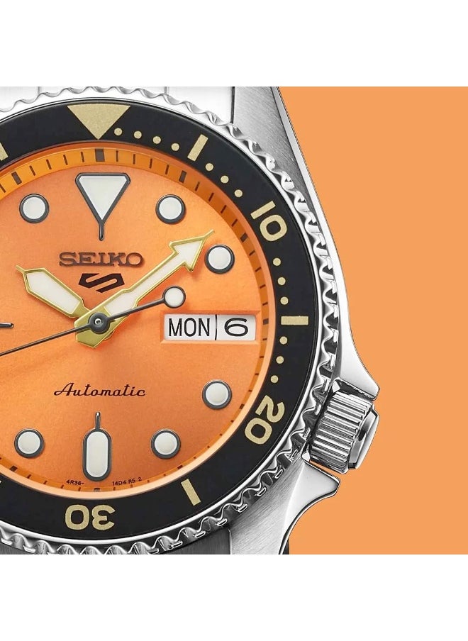Seiko Seiko 5 Sports SKX Midi 38mm Orange | Stainless Steel Bracelet SRPK35K1  - Image 2