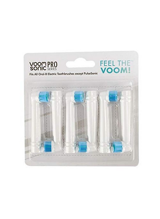 VOOM SONIC - Oral B Compatible Replacement Brush Heads Advanced Bristle Technology Soft Dupont Nylon Bristles Oral Care Pack Of 6 Whitepack Of 6 Vm 22049 - Image 1