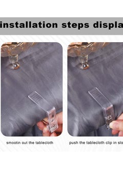 Excefore 20pcs Plastic Tablecloth Clips, Adjustable Tablecloth Clips Table Cloth Fixing Table Cloth Holder Clips Transparent Picnic Tablecloth Clamps for Indoor Outdoor  - Image 5