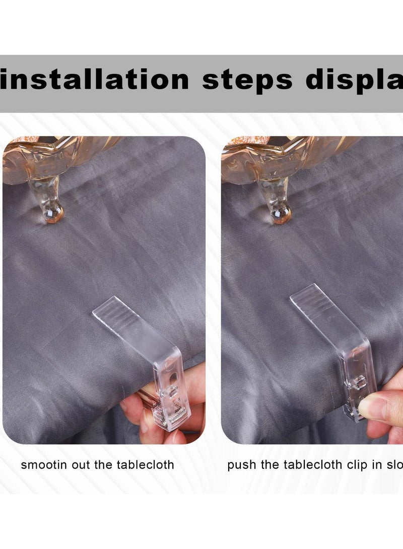 Excefore 20pcs Plastic Tablecloth Clips, Adjustable Tablecloth Clips Table Cloth Fixing Table Cloth Holder Clips Transparent Picnic Tablecloth Clamps for Indoor Outdoor - Image 5