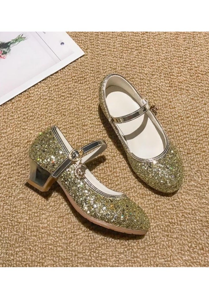 Girl Crystal Princess With Heel Shoes And Dress Performance - Image 1