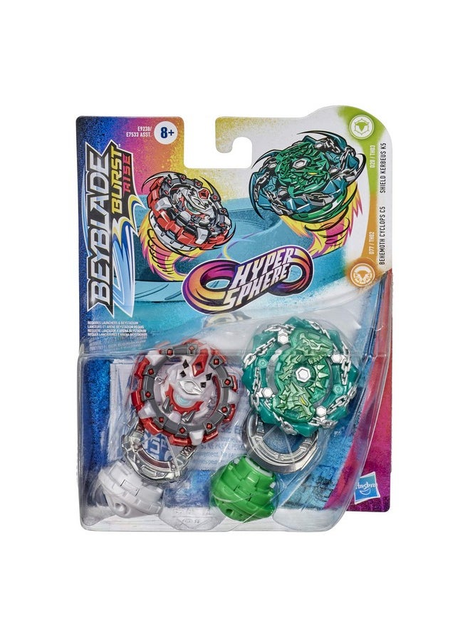 BeyBlade - Burst Rise Hypersphere Dual Pack Shield Kerbeus K5 And Behemoth Cyclops C5 2 Right Spin Battling Top Toys Ages 8 And Up - Image 1