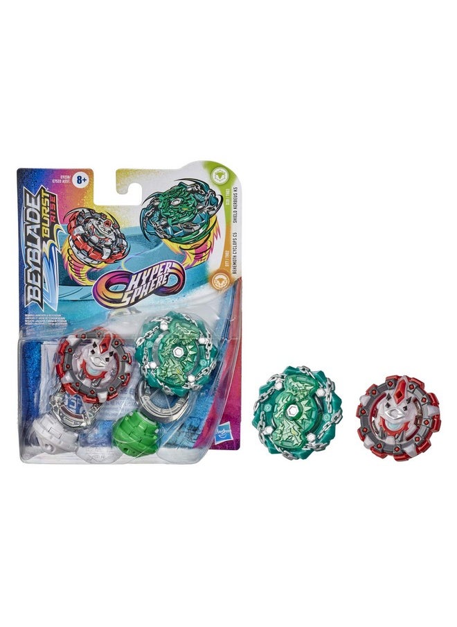 BeyBlade - Burst Rise Hypersphere Dual Pack Shield Kerbeus K5 And Behemoth Cyclops C5 2 Right Spin Battling Top Toys Ages 8 And Up - Image 1